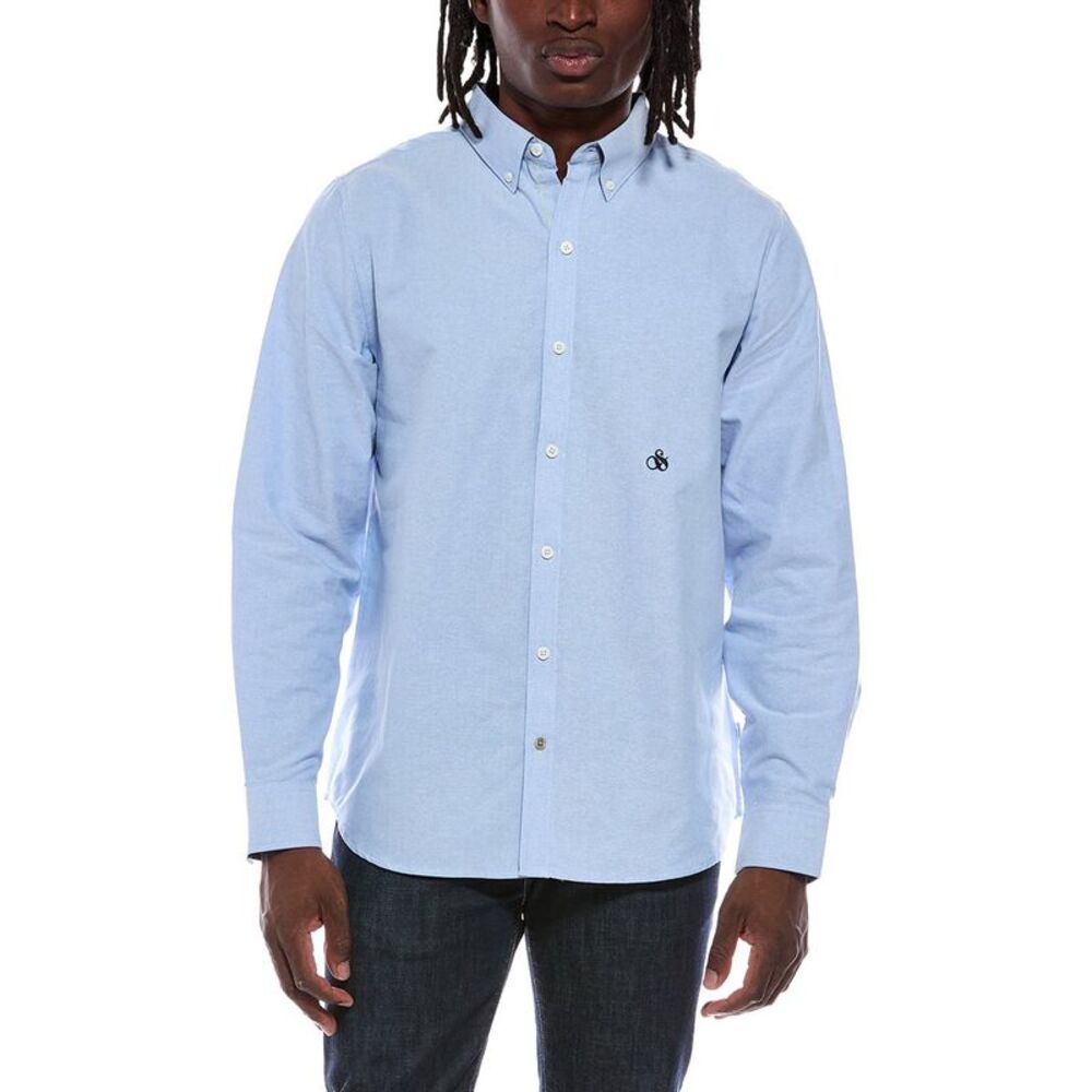 Scotch & Soda Mens Oxford Shirt, Blue